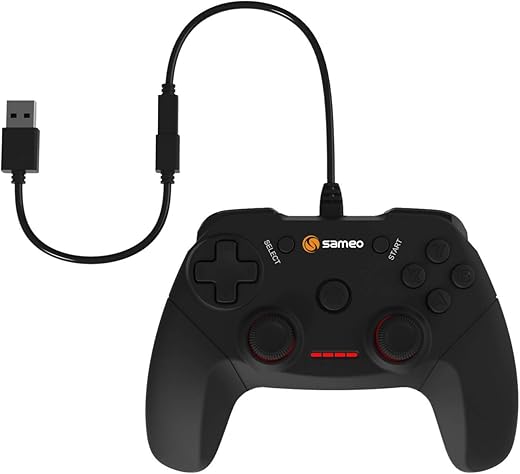 SAMEO SG12 Wired Gaming Controller for PC/PS3/Android supports Windows XP/7/8/10 OTG-Support (Black)