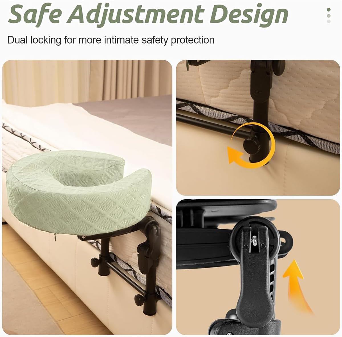 Massage-Kopfstütze für Bett Gesichtsauflage Massagematratze Kopfstützen-Set nach Augenoperationen Stützkissen und Kissenhalter(1 Set,Green)