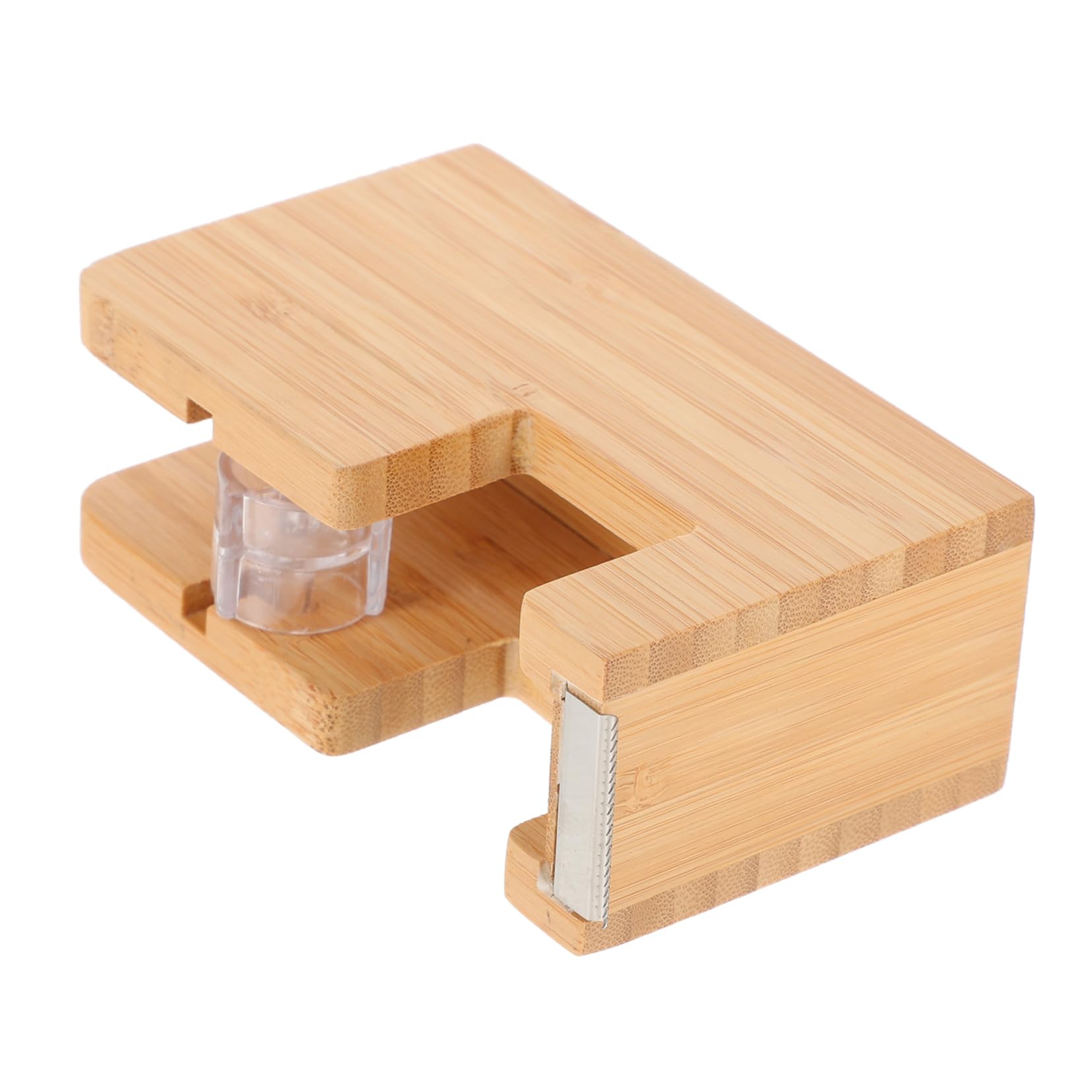 HOMSFOU 2 Pezzi Distributore Nastro Adesivo Portatile Bamboo per Nastro Adesivo per Ufficio e Scuola Design Elegante e Facilita Utilizzo