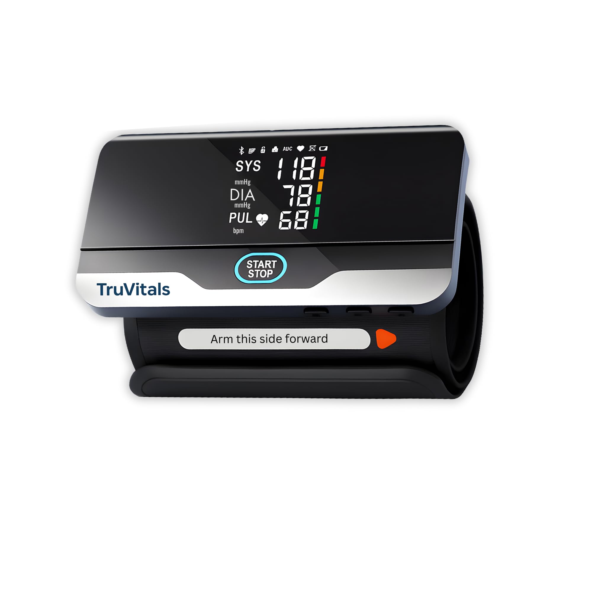 TruVitals PulseSense Digital Blood Pressure Monitor for Home Use — Wireless & Rechargeable BP Machine with LED Display | Voice Broadcast | WHO Approved | 2 User Support | Compact & Travel Friendly | 1 Year Warranty