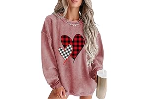 Women's Crewneck Oversized Corduroy Sweatshirt for Valentine's Day
