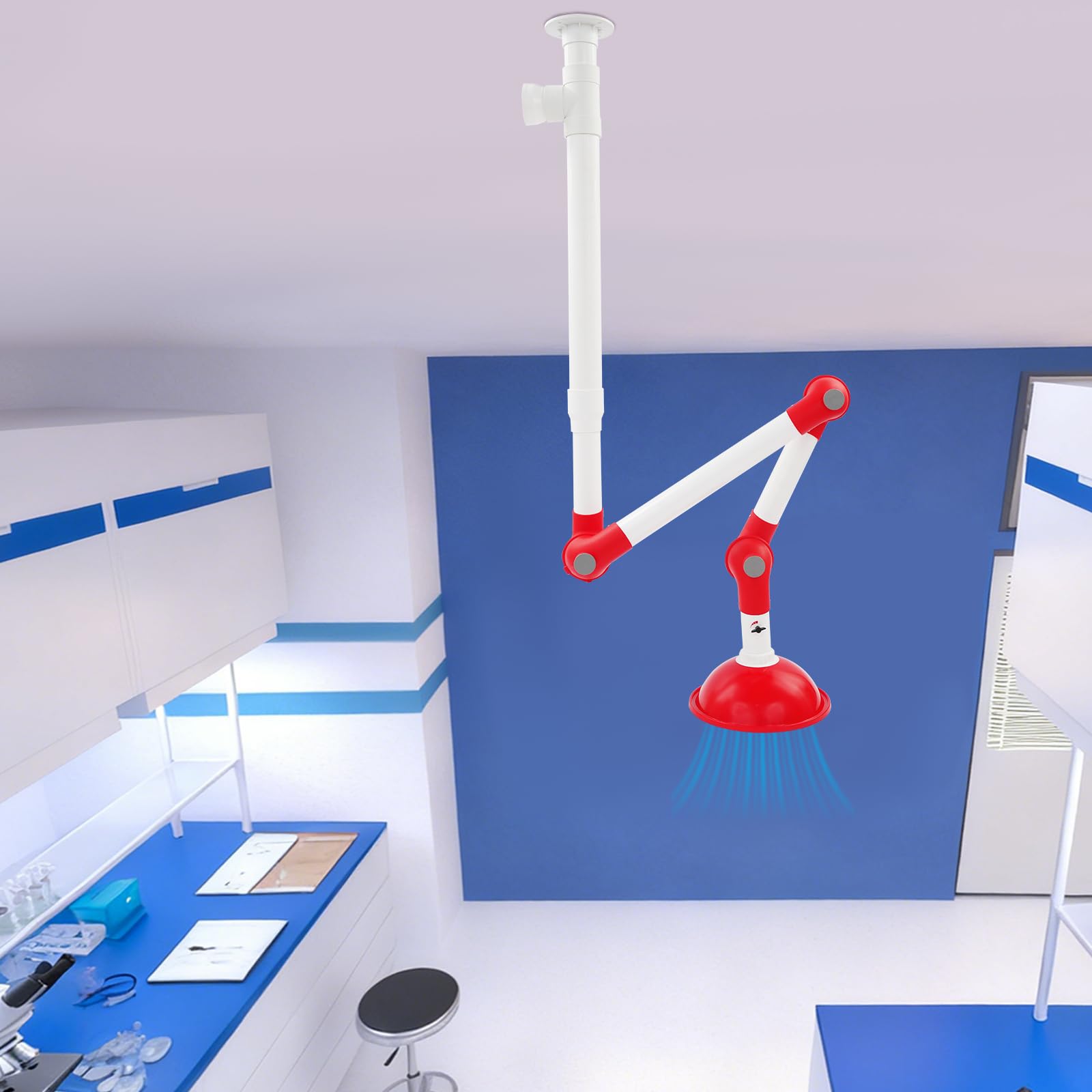 Laborabzug,360 Grad Abzugshaube, Rauchabsaugung öffnung 375 mm, Laborabzugsventilator, Abluftventilator, Labor-Ablufthaube, Laborablufthaube für Labore und die Schweißindustrie