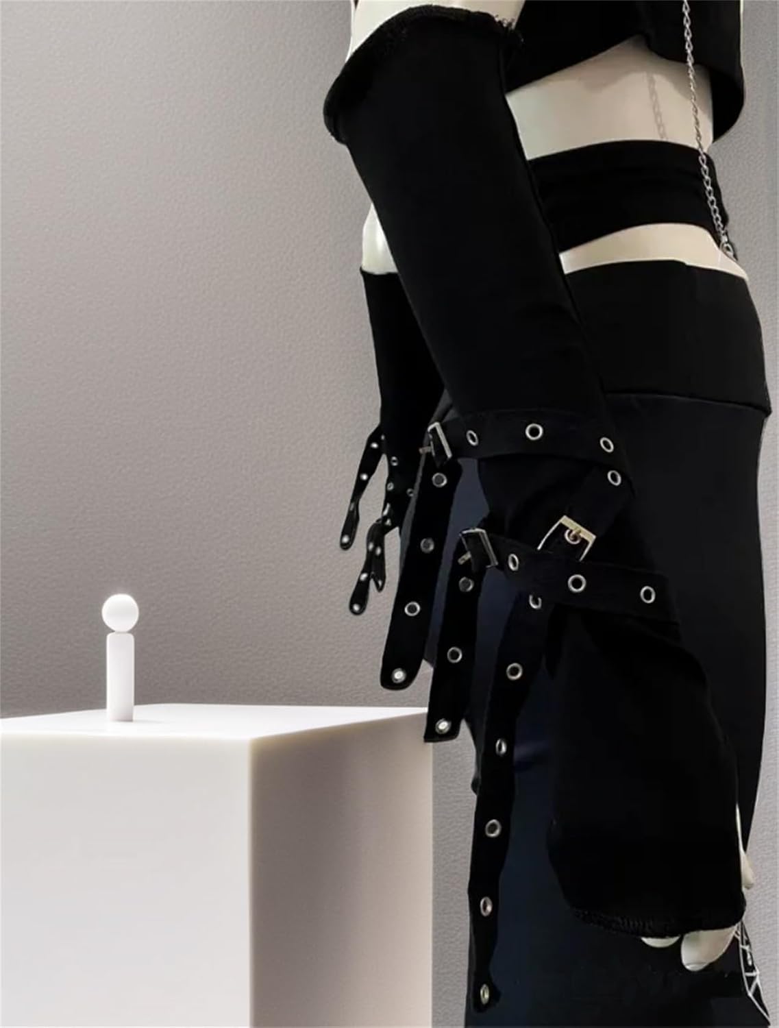 Goth Arm Warmers Women Punk Rock Fingerless Arm Sleeves