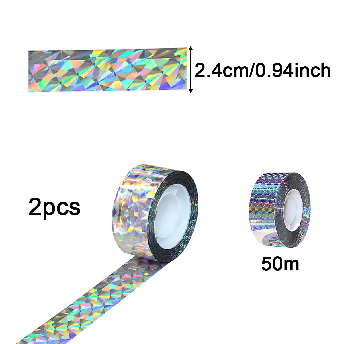 GiantGo Pack of 2 Reflective Bird Repellent Scare Tape, 2x 262 Feet Rolls to Keep Pigeons, Ducks, and Crows Away - Image 2