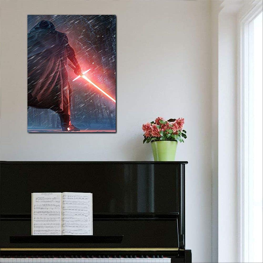 XtremeSkins Framed Canvas - Wall Decor for Living Room, Bedroom, Office, Hotels, Drawing Room (14in X 22in) - Kylo Ren