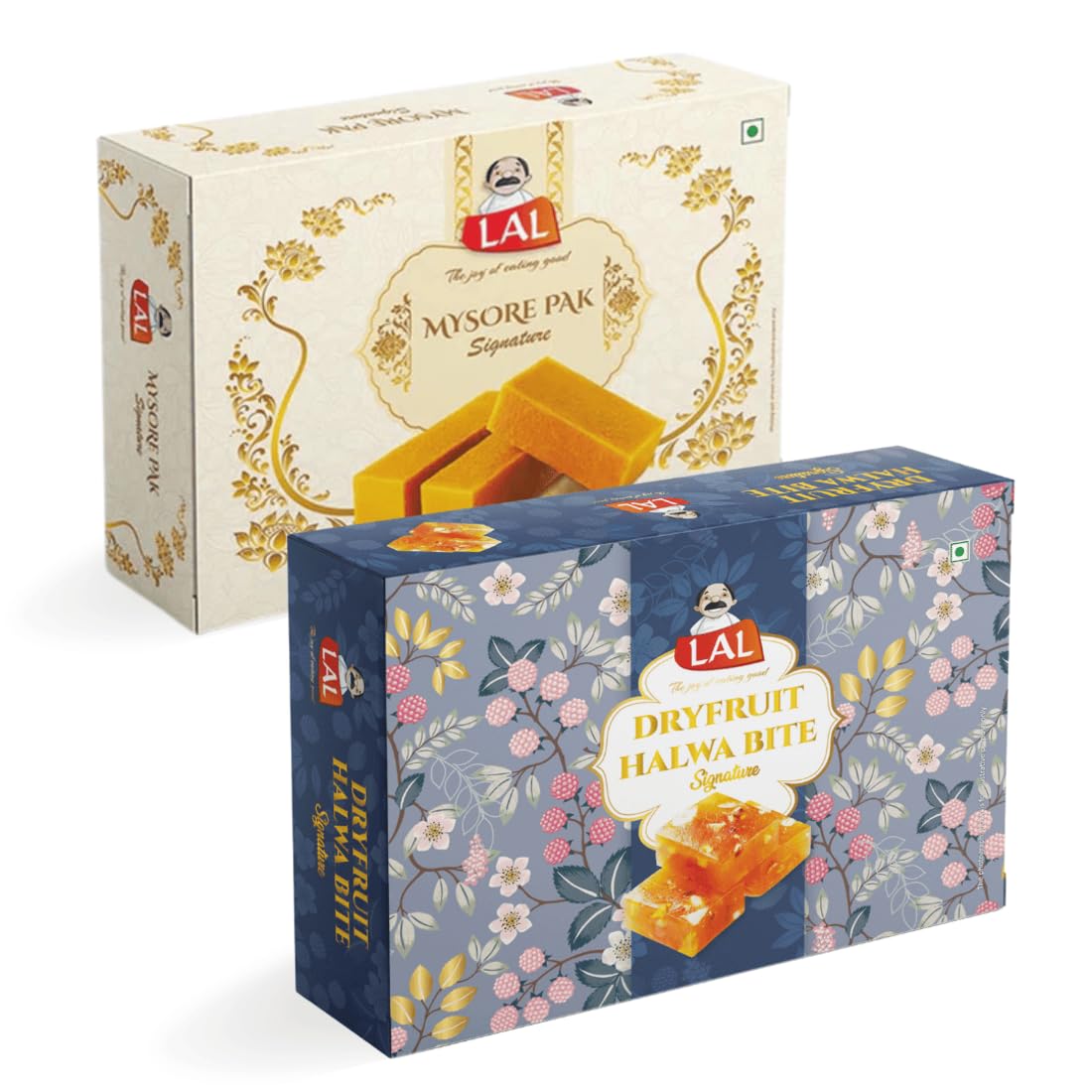 Lal Sweets Combo Pack Of Mysore Pak 400g & Dryfruits Halwa Bites 400g