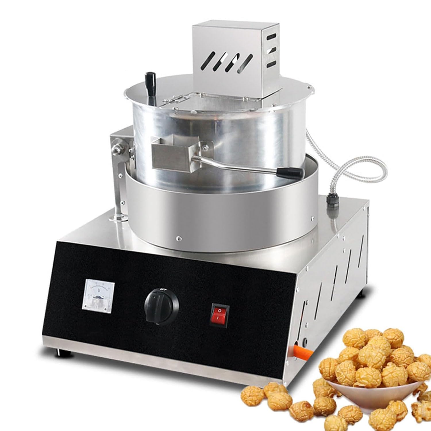 Machine à pop-corn commerciale avec voltmètre pour éviter les grains brûlés