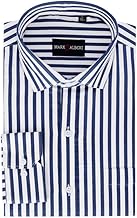 MARK & ALBERT Men's Striped Full Sleeves Cotton Formal Shirt White | Stylish Shirt for Men