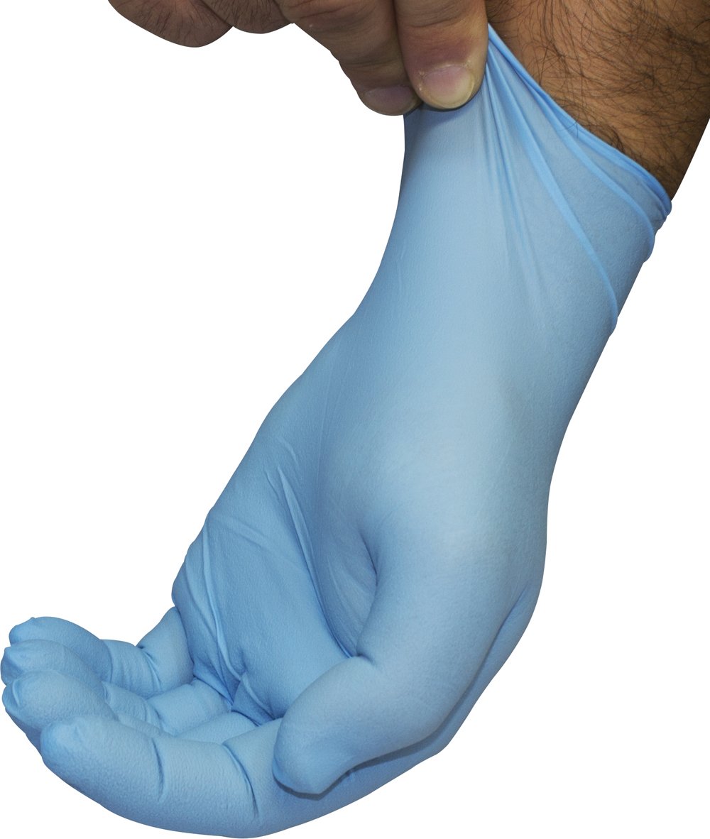 The Safety Zone GNPR-X-Large-1E Powder Free Disposable Blue Nitrile Gloves, X-Large (Box of 100)