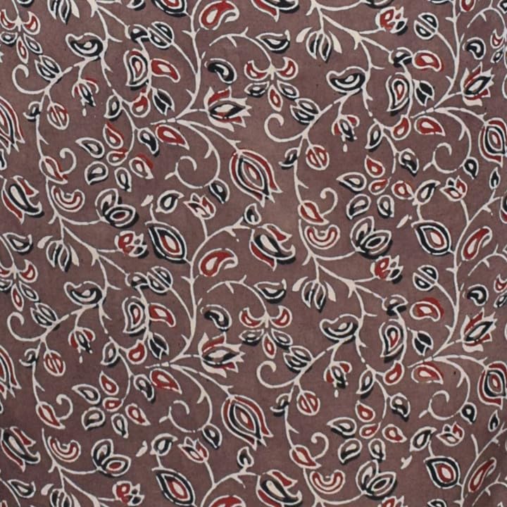 Image of Ethnics of Kutch Women's Ajrakh Modal Silk Natural Dye Hand Block Print Unstitched Kurta Fabric (For Lenght - Refer Bullet Point Below)