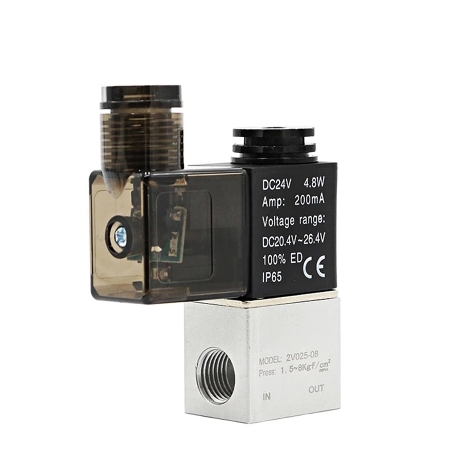 Zawory elektromagnetyczne powietrza 2V025-08 2-pozycyjny port 0,6 cm normalnie zamknięty zawór zawór pneumatyczny 12 V 24 V 110 V 220 V wolt (drut W Pc402,5 V)