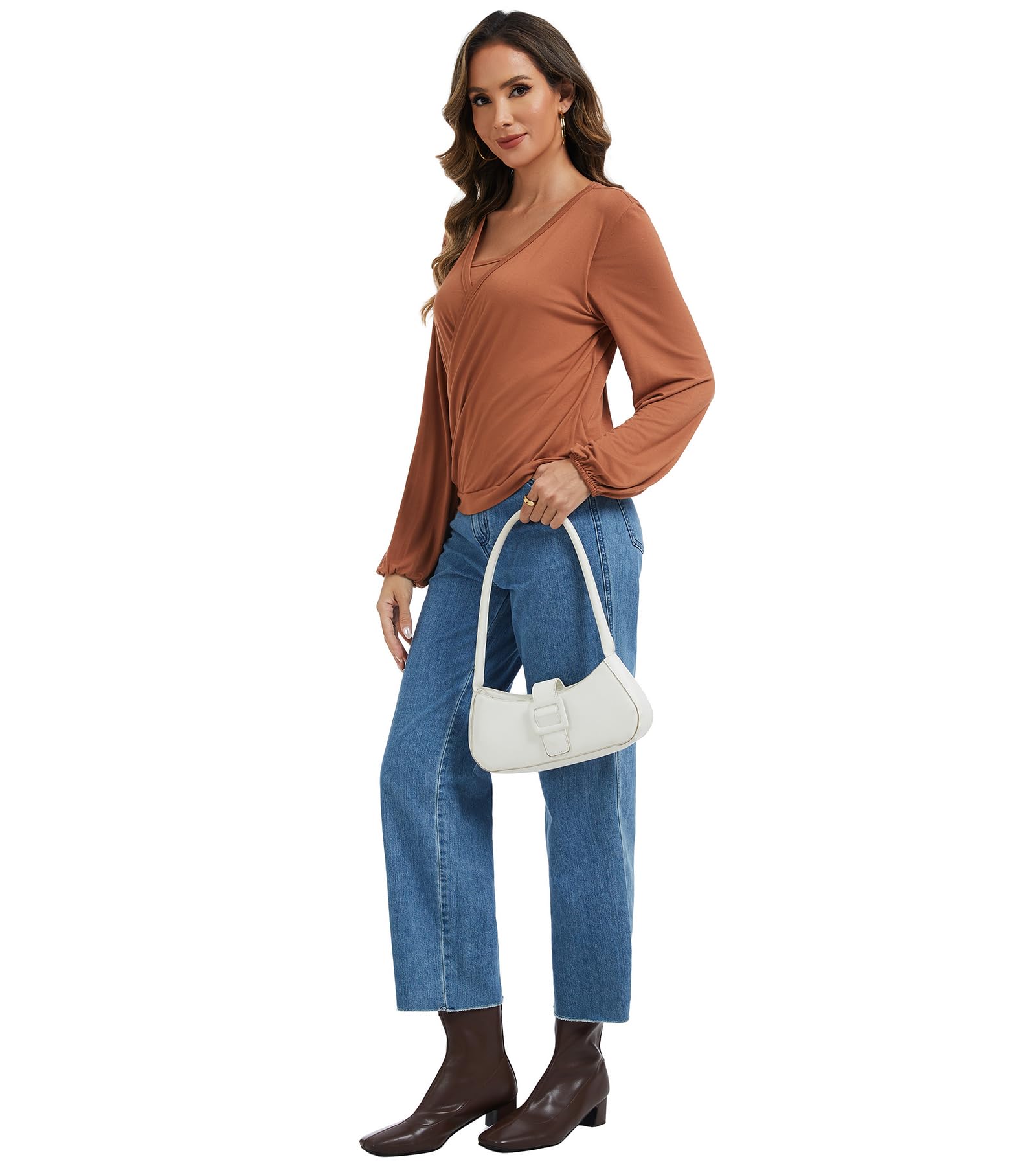 Sosolism Hauts d’Allaitement pour Femmes Taille Drapée Chemise d’Allaitement