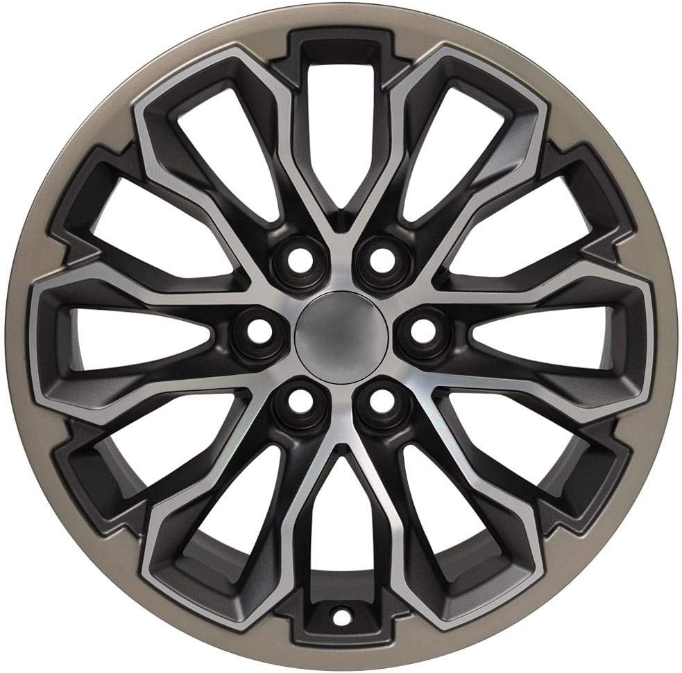 OE Wheels CV54 17 Inch Rim Fits Colorado ZR2 Style 6x120 17x8 Satin Gunmetal Machined Face - Two Tone - Hollander 5891 (1)