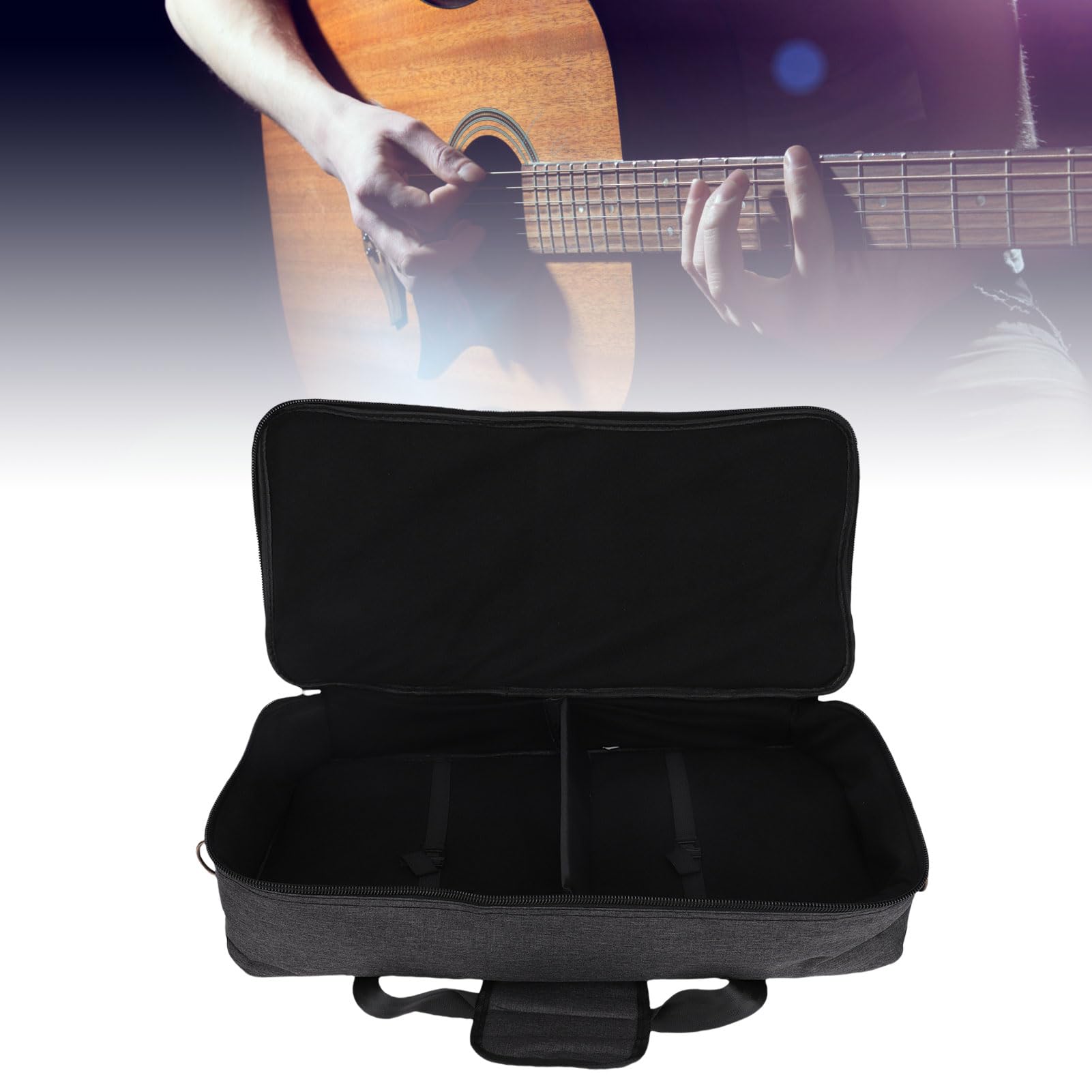 Torba Pedałowa Efektu Gitarowego, Obudowa na gitarę gitarową o Grubości 10 Mm z Wieloma Kieszeniami, Bezpiecznym Paskiem Mocującym, Obudowa na Akcesoria Muzyczne (L)