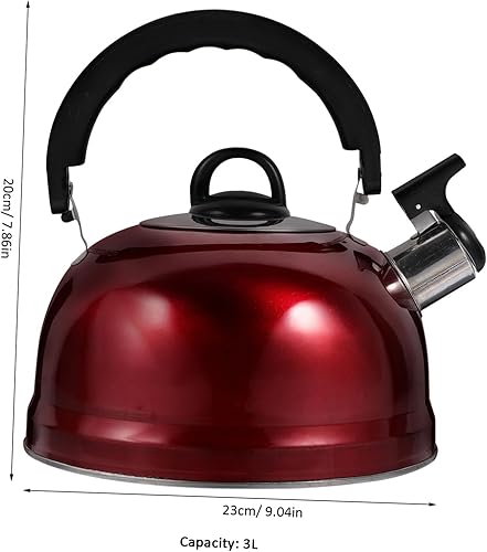 Miniatura 5 de Máquina de café expreso, tetera silbante, tetera, tetera de acero inoxidable, portátil, ollas pequeñas para hervir agua con asa para viajes, máquina