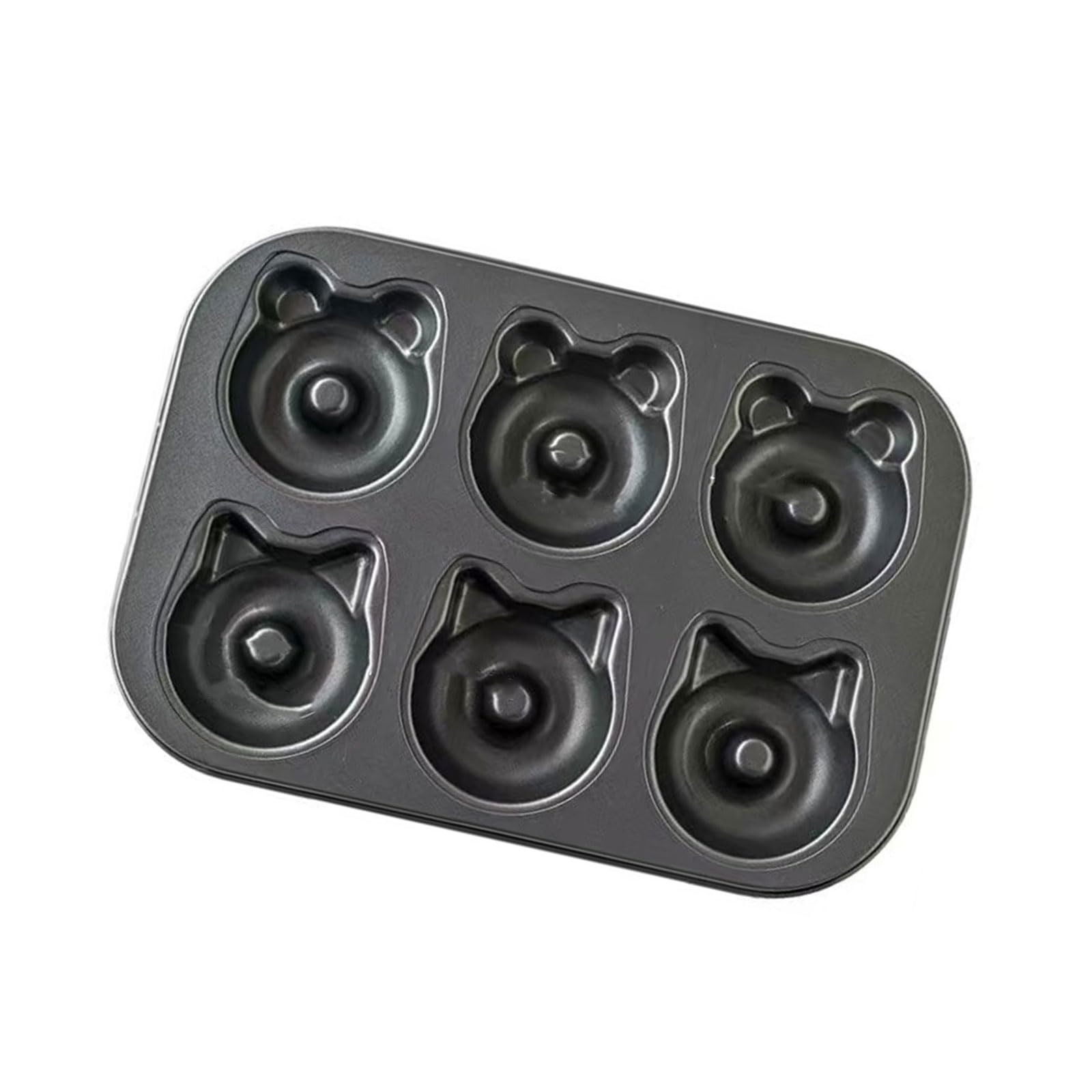 FACAILUO Thickened Carbon Steel 6 Cavity Nonstick Baking Pan for Even Heat Distribution and Easy Cake Releases