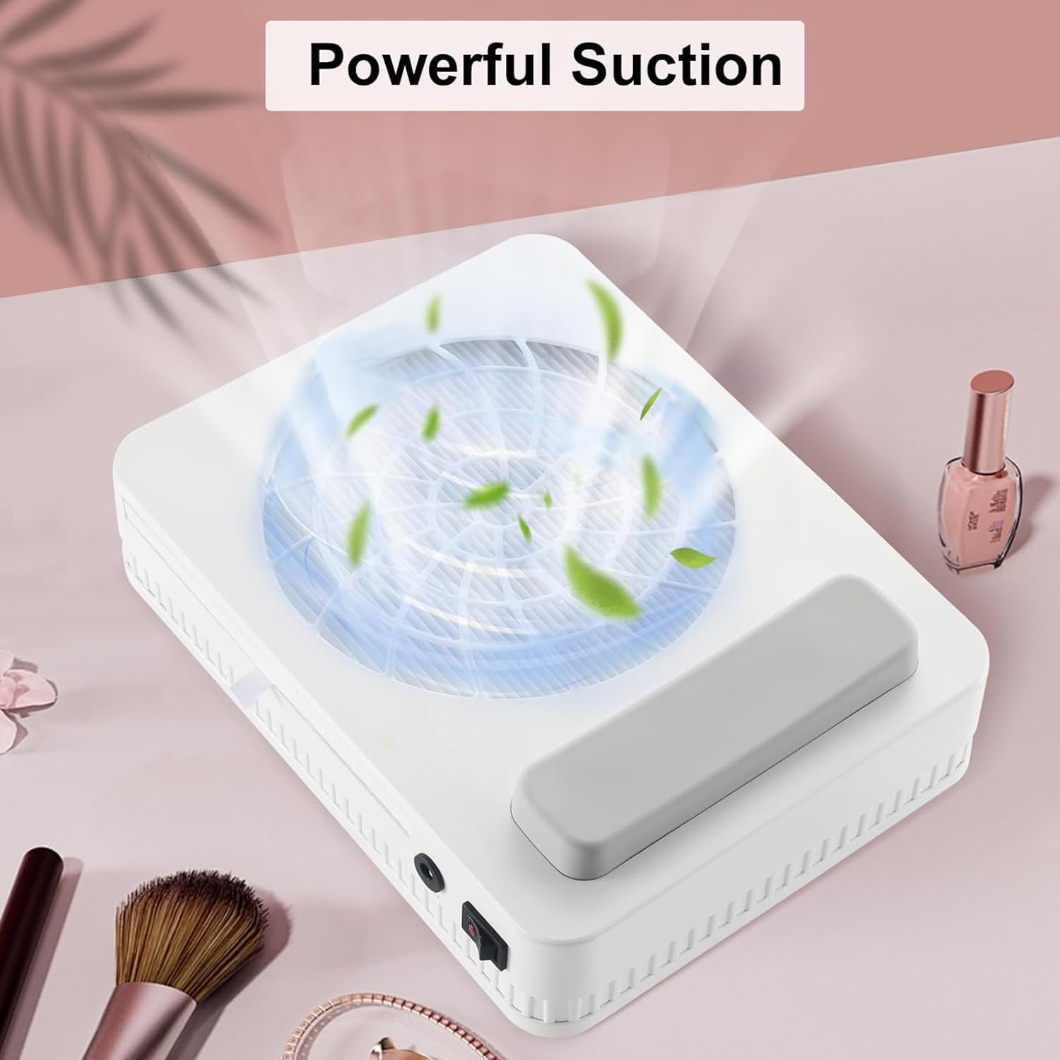 Collecteur De Poussière D'ongles, Collecteur De Poussière Sous Vide D'ongles 48 W, Vitesse Jusqu'à 4000 Tr/min, Avec Filtre Réutilisable Et Tampon À Main En Silicone, Polissage Des Ongles En Acrylique