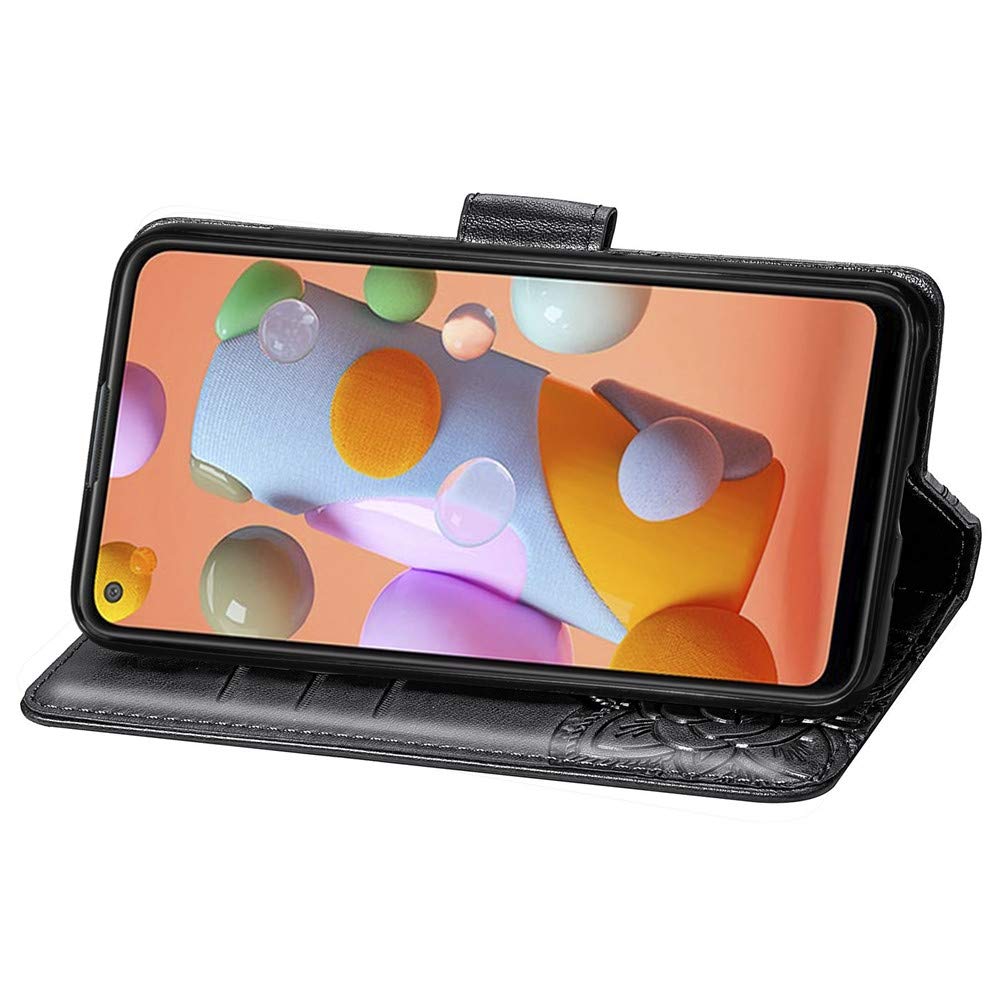 Custodia Moto Edge In Pelle Sintetica COTDINFORCA | Con Fessura Porta Carte, Chiusura Magnetica E Fiore In Rilievo (Rosa E Oro) - 2
