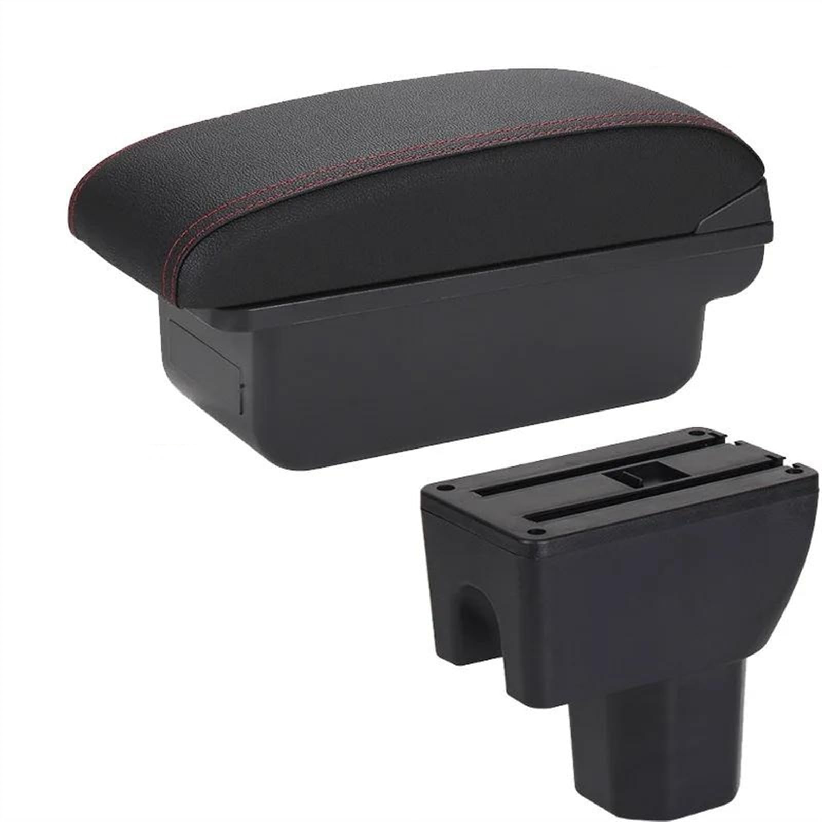 NOHEEU Car Center Console Storage Box Multifunctional Armrest Interior Accessories For Splash(C1 Black red NO USB)