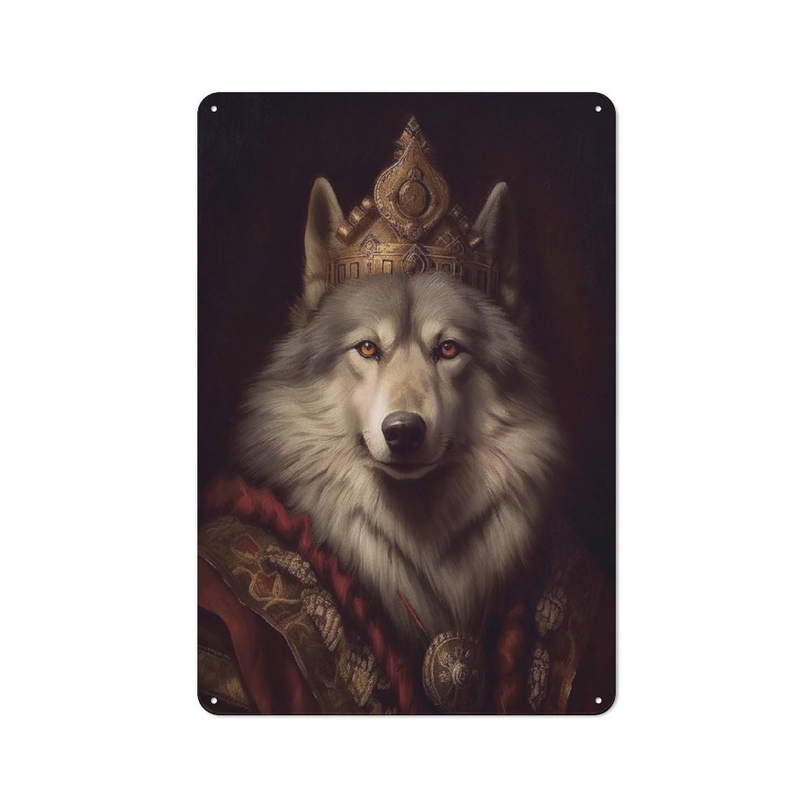 Junmoney Grey Wolf Vintage Tin Sign 30X20cm With For Guest Room Or Hallway, For Vintage Wall Decor Fans, For Themed Room Decoration