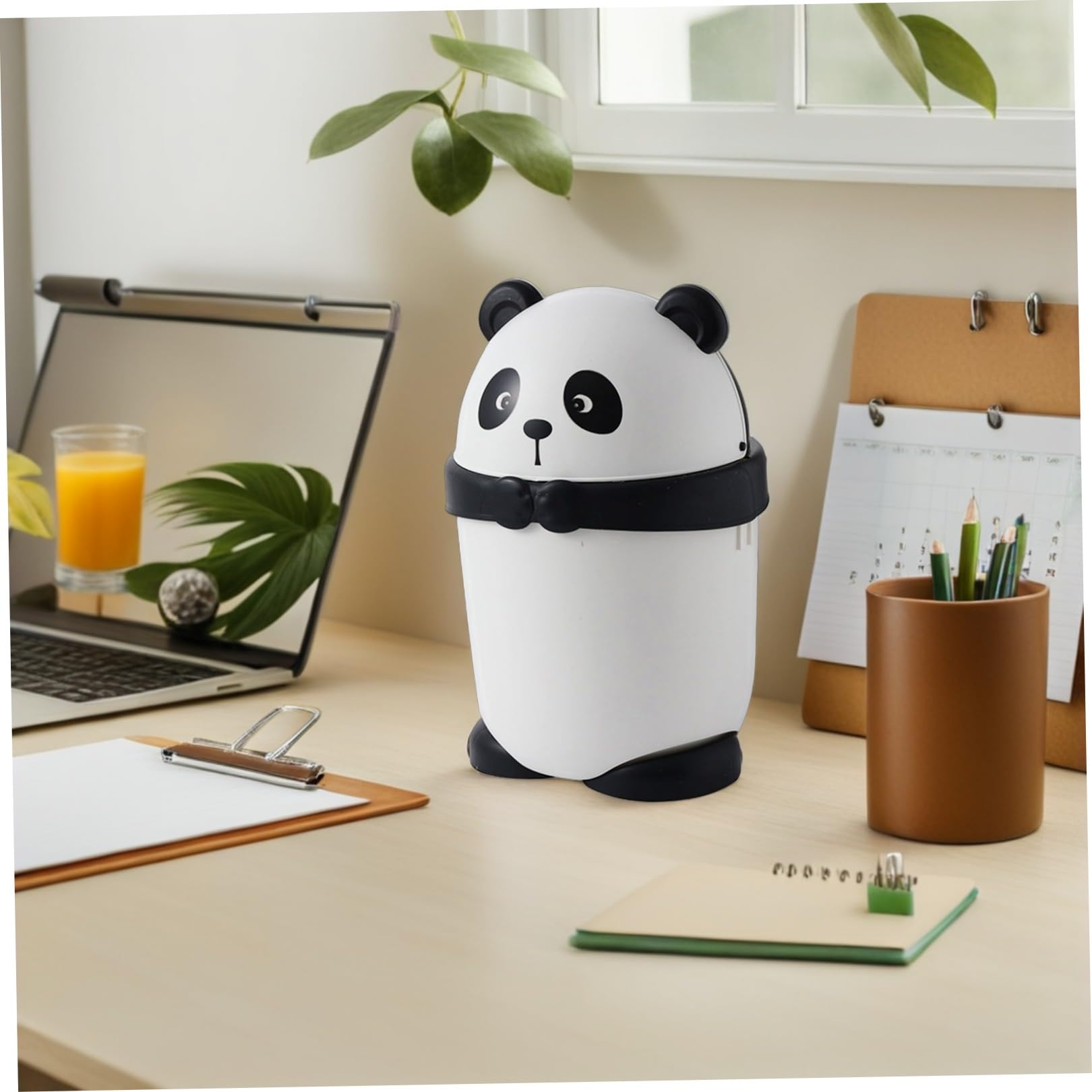 Cabilock Cubos De Basura Pequeños Panda Con Tapa Papelera De Dibujos Animados Para Niño Niña Diseño Para Habitaciones Oficina y Cocina