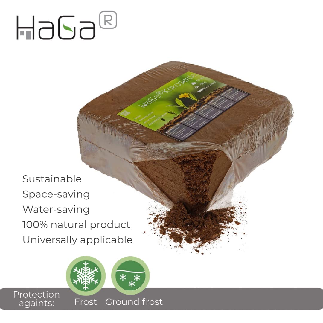 HaGa® Ziemia kokosowa 2 x 4,5 kg – 116 litrów ziemi do kwiatów prasowana ziemia do kwiatów – czysty produkt naturalny
