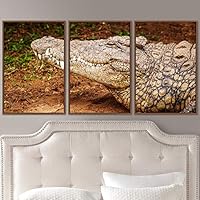 3 Piece Framed Canvas Wall Art Alligators Dramatic Canvas Prints Home Artwork Decoration for Living Room,Bedroom - 16