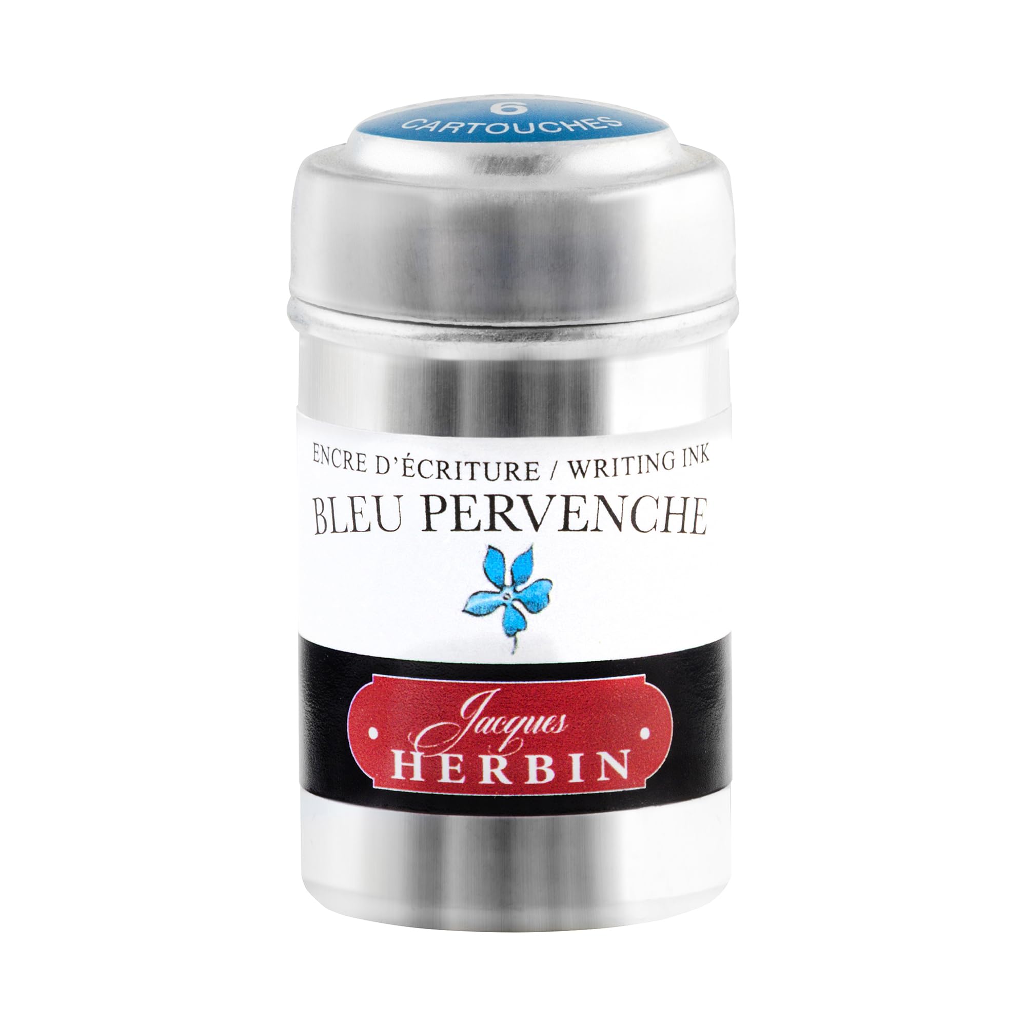 Herbin Ink Cartridges Tin of 6 - Bleu Pervenche