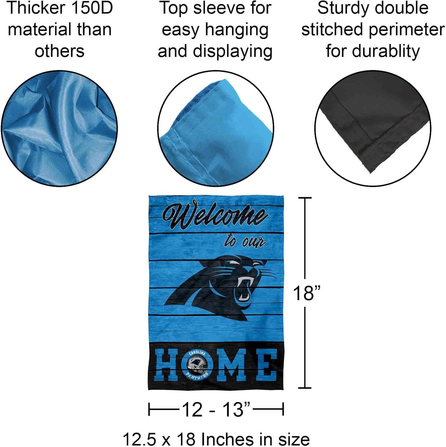 Carolina Panthers Welcome Home Decorative Garden Flag Double Sided Banner - Image 3