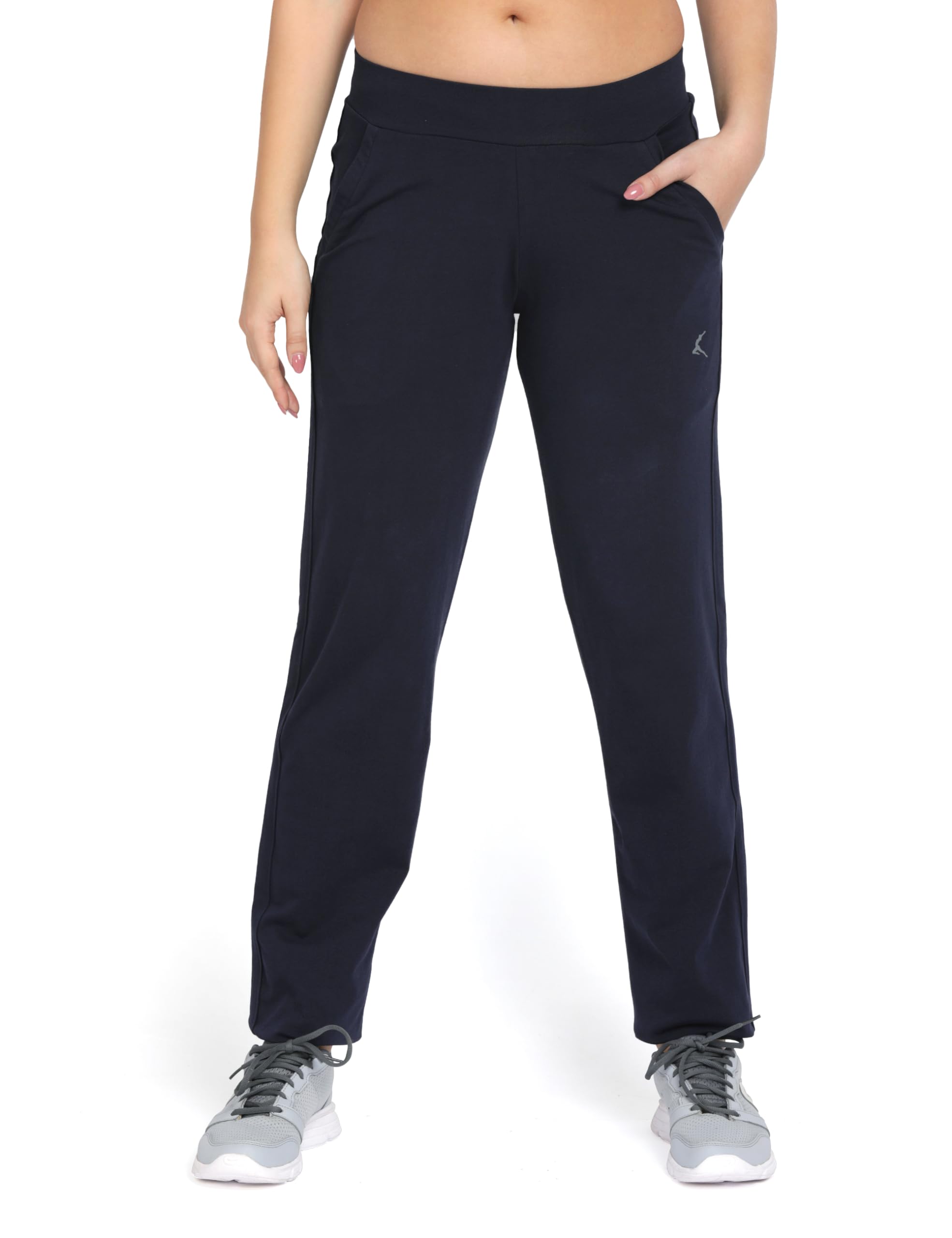 lovable Women's Cotton Lycra Relaxed Fit Mid Waist Side Pockets Full Length Track Pant-Flexi Plus-picture-21