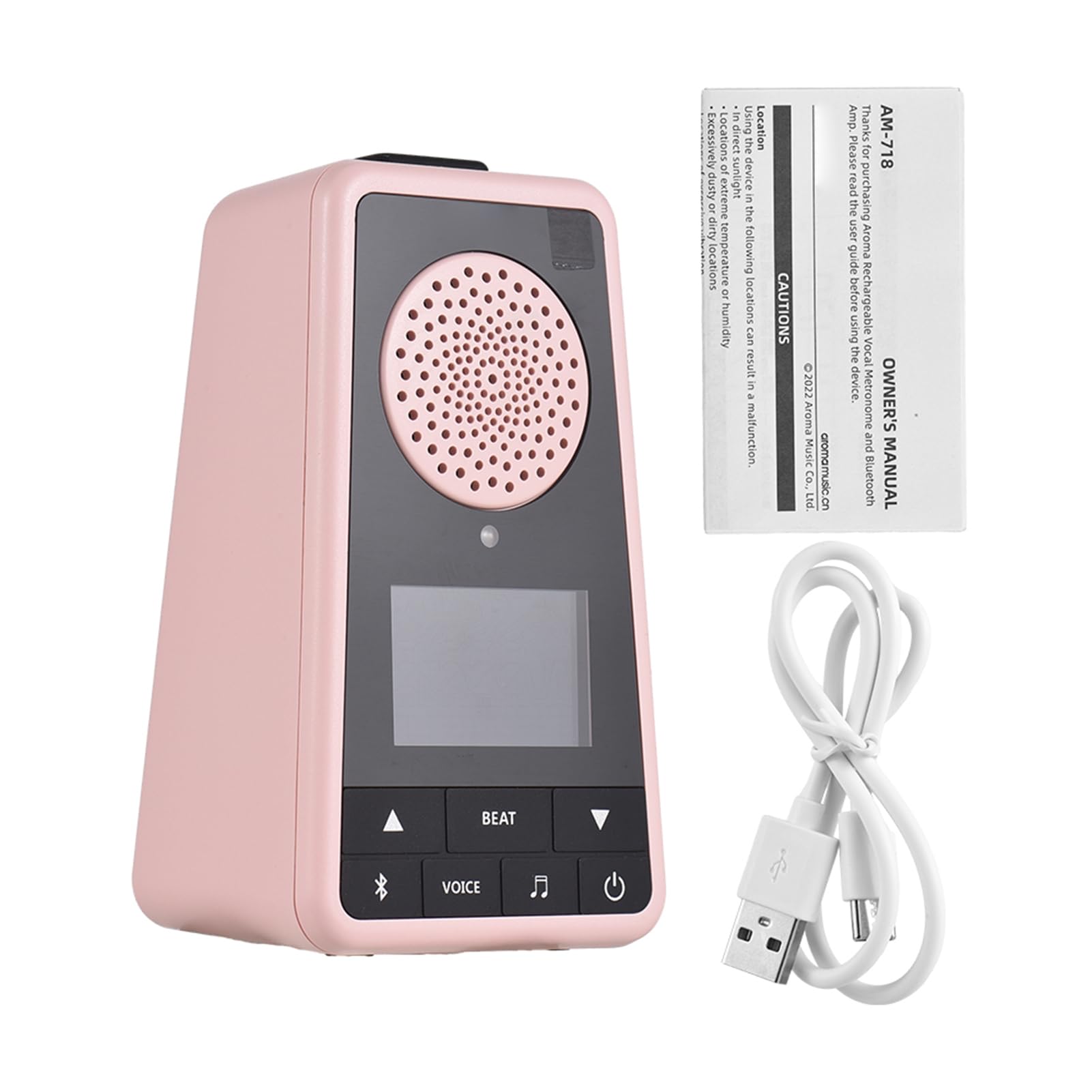 Tangxi Metronomo Digitale Wireless e Altoparlante BT con Conteggio Vocale - Metronomo Ricaricabile per Chitarra, Pianoforte, Batteria - Ideale per gli Appassionati di Musica Blu (11,9x6,6x5,9 cm)