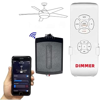 Smart Wi-Fi Ceiling Fan Remote Control Kit, 3 Fan Speed & Light Dimmer,Compatible with Alexa & Google Home Smart Life APP - Amazon product rated Grade A
