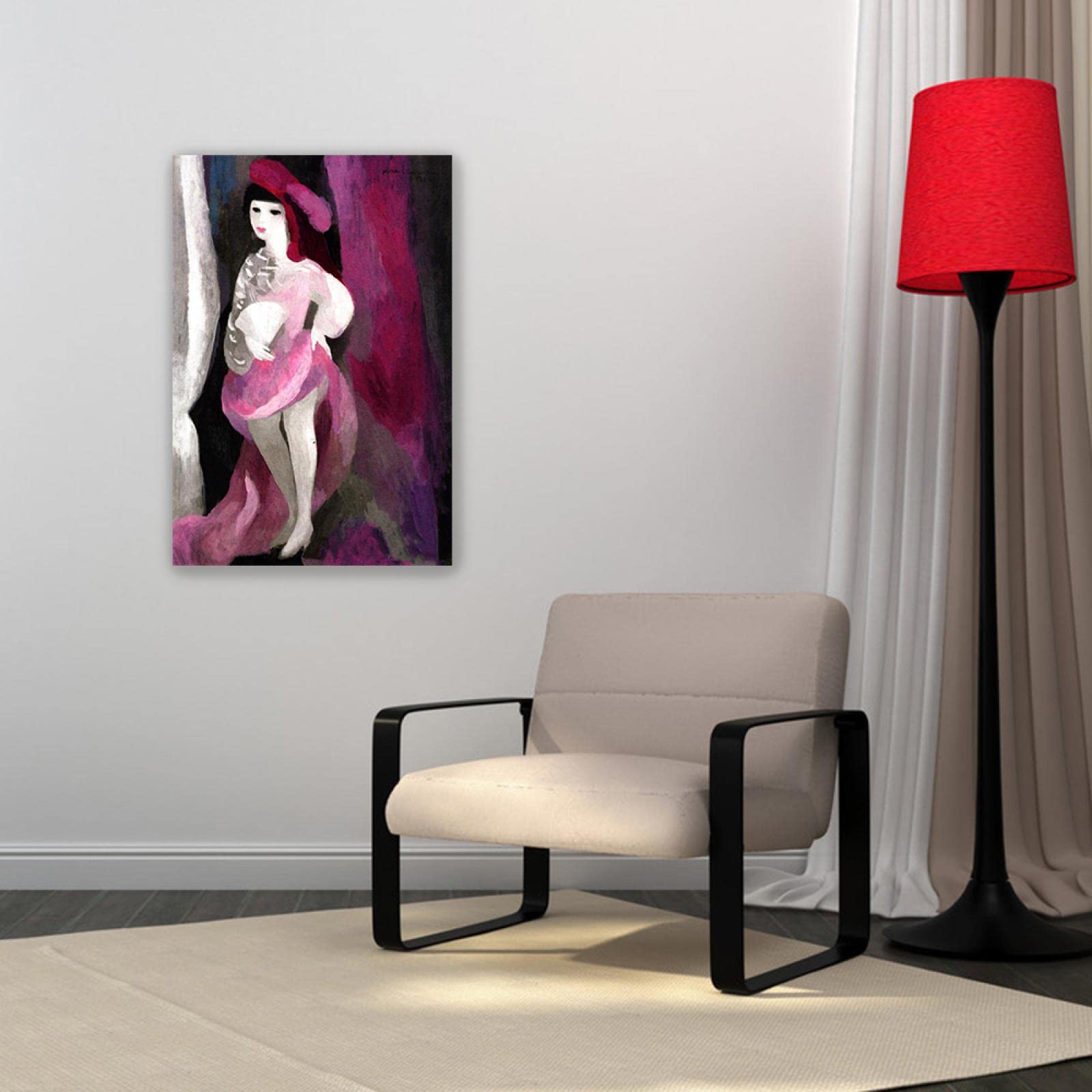 enmarcado-Cuadro Famosos di Marie Laurencin.Reproducciones de pinturas en lienzo Carteles e impresiones.arte de paredEsther, la paje' 30x42cm(12x17in)