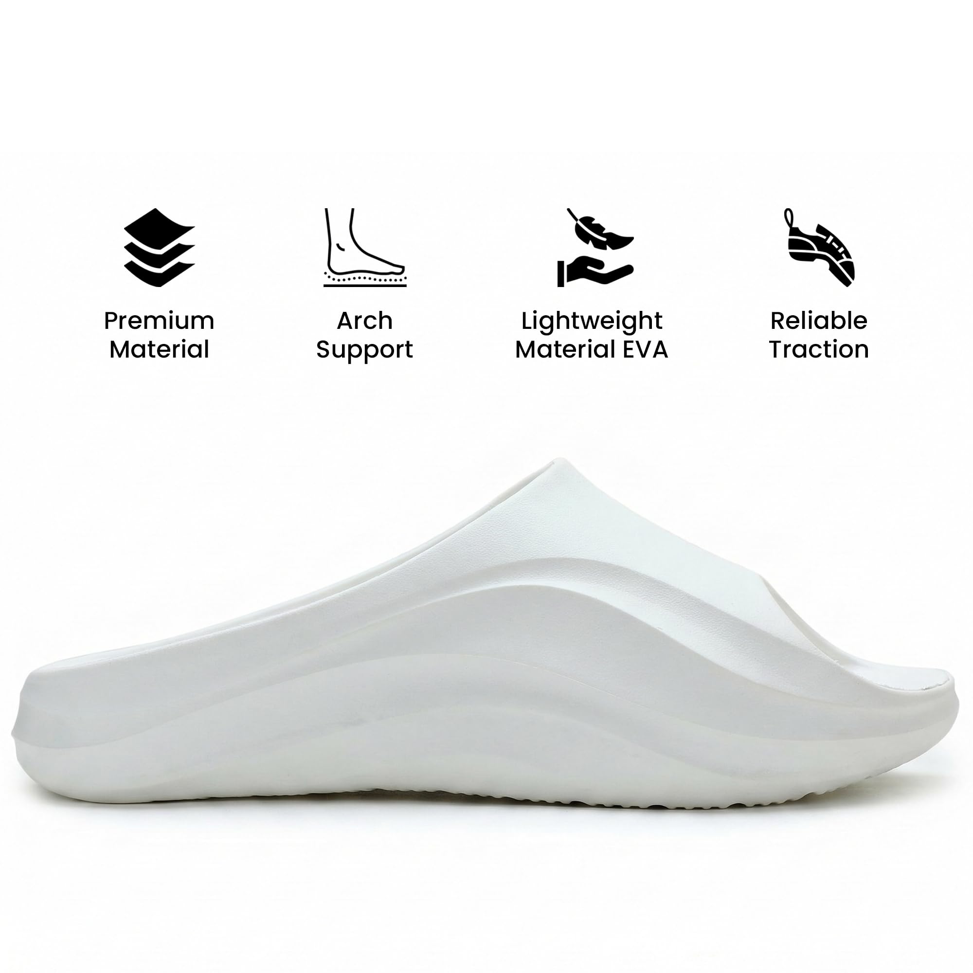 KOBURG Milan Slides For Men| Stylish Trending | Comfortable | Super Soft | Lightweight | Eva Sole | Casual Slider | Slippers | Flip Flops For Men Kf-484, Off White 2