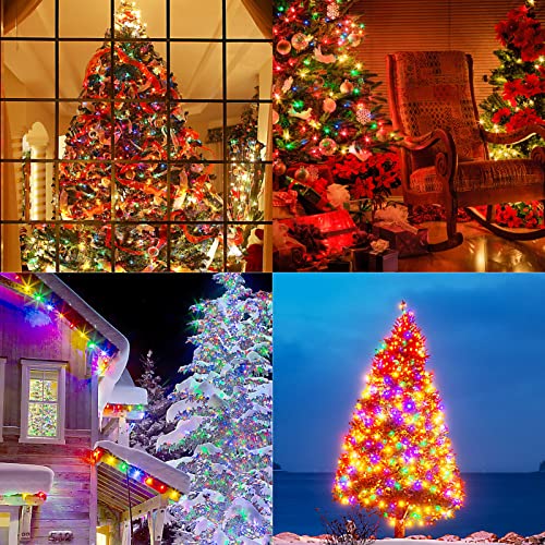 Eoako Christmas Tree Decorations Lights Outdoor - 350 Led 6.7Ft X 14 Lines 8 Modes Solar Powered Christmas String Lights Waterproof For Christmas Tree, New Year, Holiday Decor Multicolor #TOP6