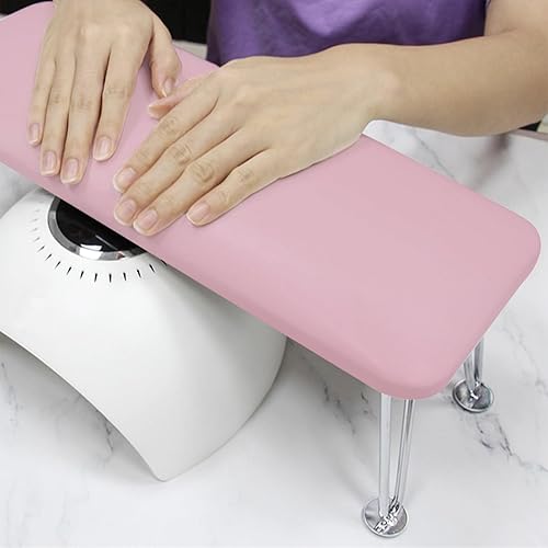 BQAN Reposabrazos para uñas, nuevo color morado para tecnología de uñas, soporte de manos profesional de cuero de microfibra para mesa de uñas,