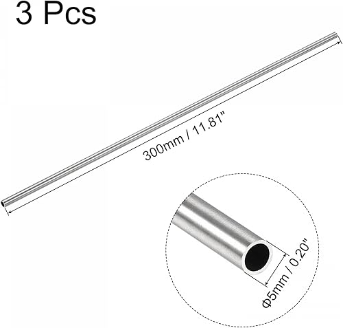 Miniatura 2 de uxcell Tubo de acero inoxidable 316, 0.197 in OD 0.020 in espesor de pared 11.811 in longitud tubo 3 PC