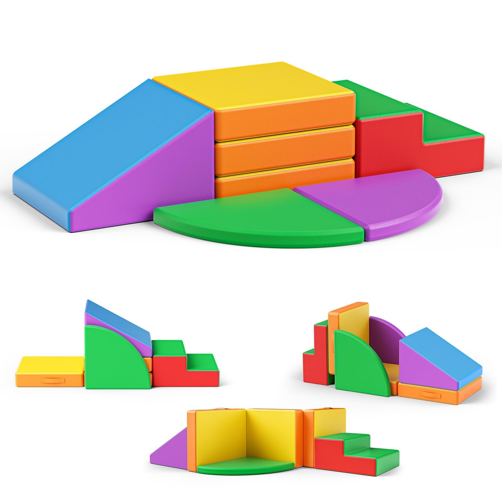 5P-Soft Climbing Blocks, Baby Soft Play Climbing Blocks, High-density Pearl Cotton, PU Cover Scratch-Resistant Clean Easily