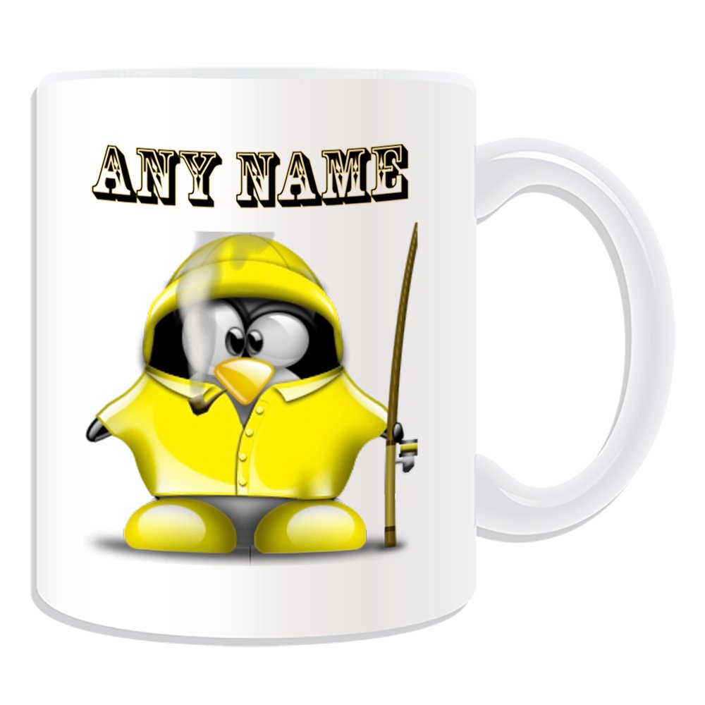 Tazza Grande Personalizzata Con Pinguino In Costume - Regalo Unico Con Nome E Messaggio - Ceramica Bianca
