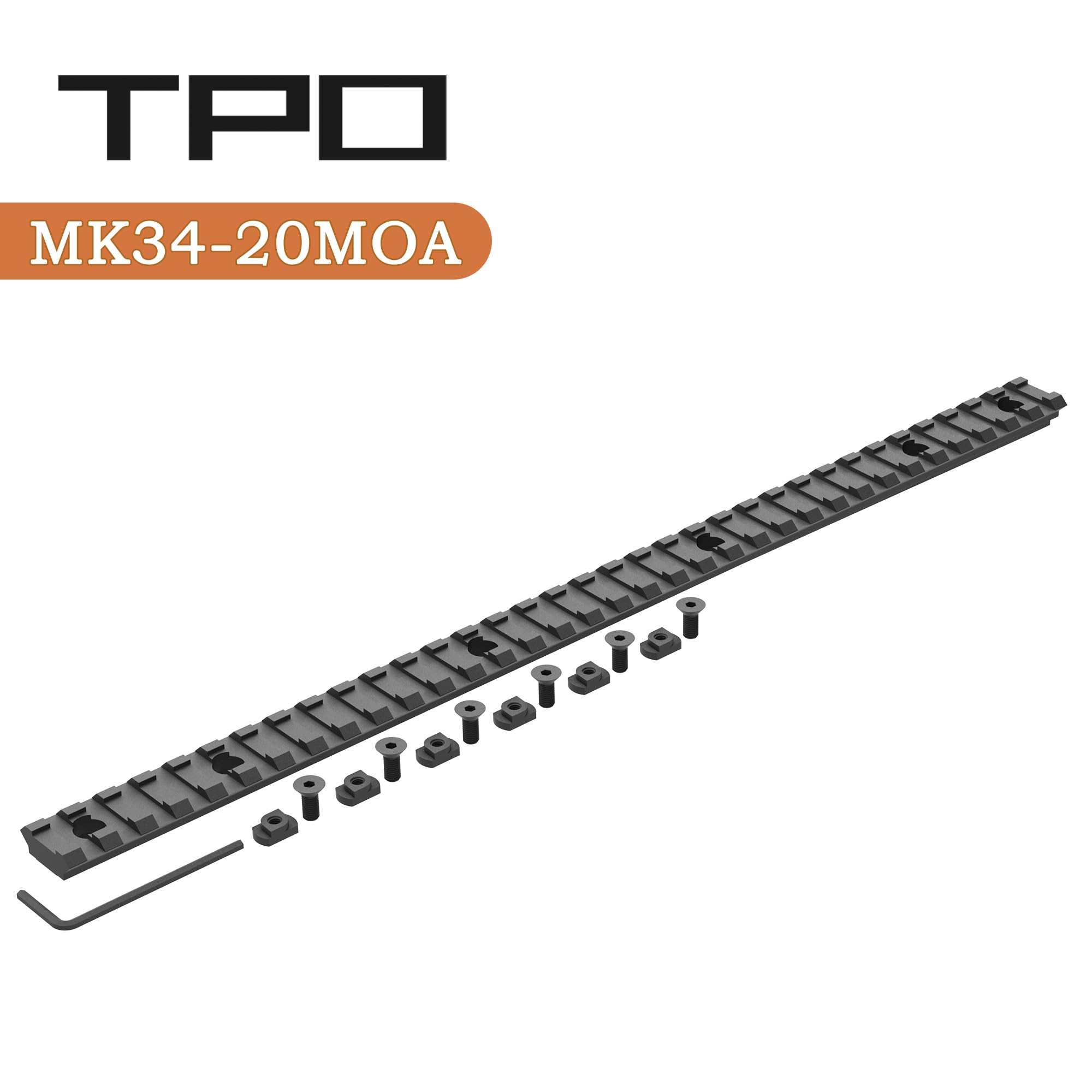 Eastern Tactical Supply Mlock Picatinny Rail, 20 MOA (34 Slot- 20MOA)
