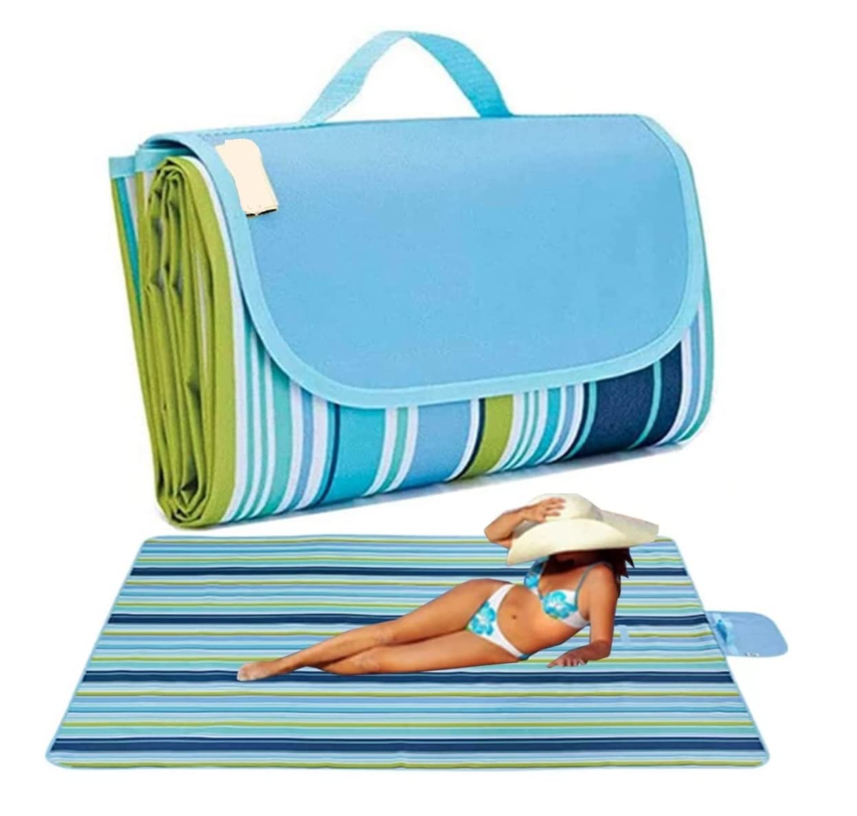 JAMUNESH ENTERPRISE Picnic Blankets Waterproof Foldable, Beach Mat, Large Outdoor Blanket Picnic Mat Portable Used for Yoga, Camping Hiking Grass Travelling, Picnic Backpack (Blue) (B0B8RLLXJ3) Amazon Price History, Amazon Price Tracker