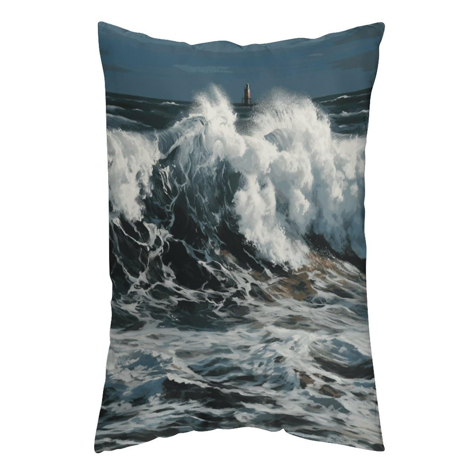 LDGSUPH The Sea Waves Pillow Cases Soft Pillowcase with Invisible Zipper Wrinkle Resistant Pillow Covers Breathable Removable Pillow Protector for Bed Sofa Car 20"x30"