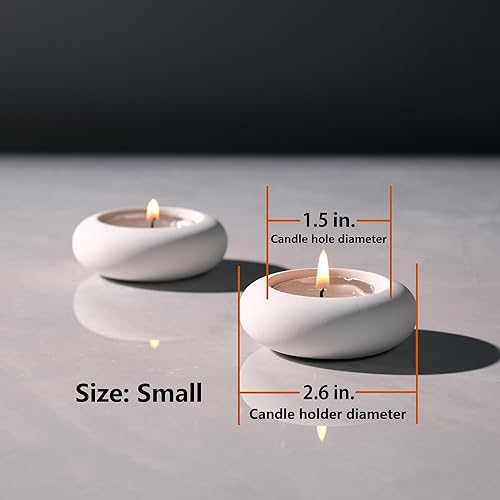 Miniatura 5 de Juego de 8 portavelas decorativos hechos a mano con diseño de guijarros, hechos a mano, decoración del hogar para calmar la estética terrosa,