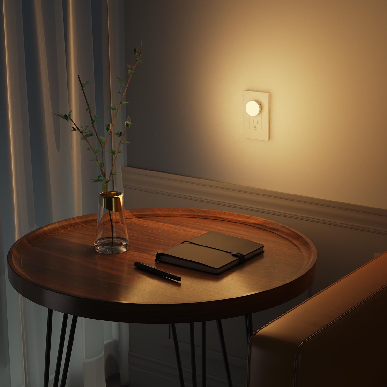 Luz nocturna enchufable en la pared, mini luces nocturnas LED regulables para niños, luz suave para lactancia materna, ayuda para dormir, dormitorio, guardería, pasillo, escalera, 3CCT, paquete de 4