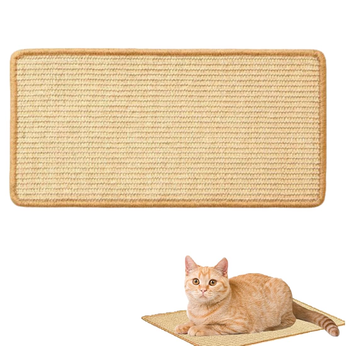 Tapis à griffer en sisal 1 pièce, adapté aux lapins et chats, soin naturel des pattes et des dents, autocollant, de cage, tapis de grattage, en chanvre, espace de sommeil et de nidification