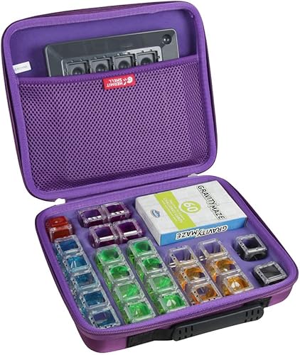 Hermitshell Estuche de viaje duro para juego de lógica de circuito ThinkFun y juguete STEM (funda para laberinto de gravedad, morado)
