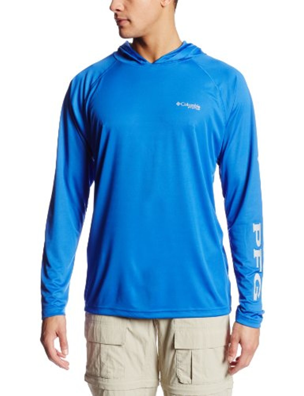 Columbia Men's Terminal Tackle Hoodie, Vivid Blue/Cool Grey Logo, X-Large