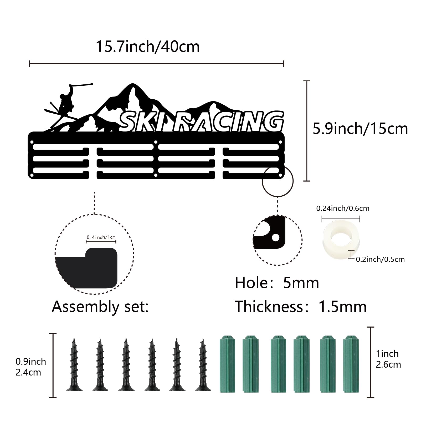 DREAM BELIEVE & ACHIEVE Porta Medaglia In Acrilico A 3 Livelli Da 5 Mm - Foto 8