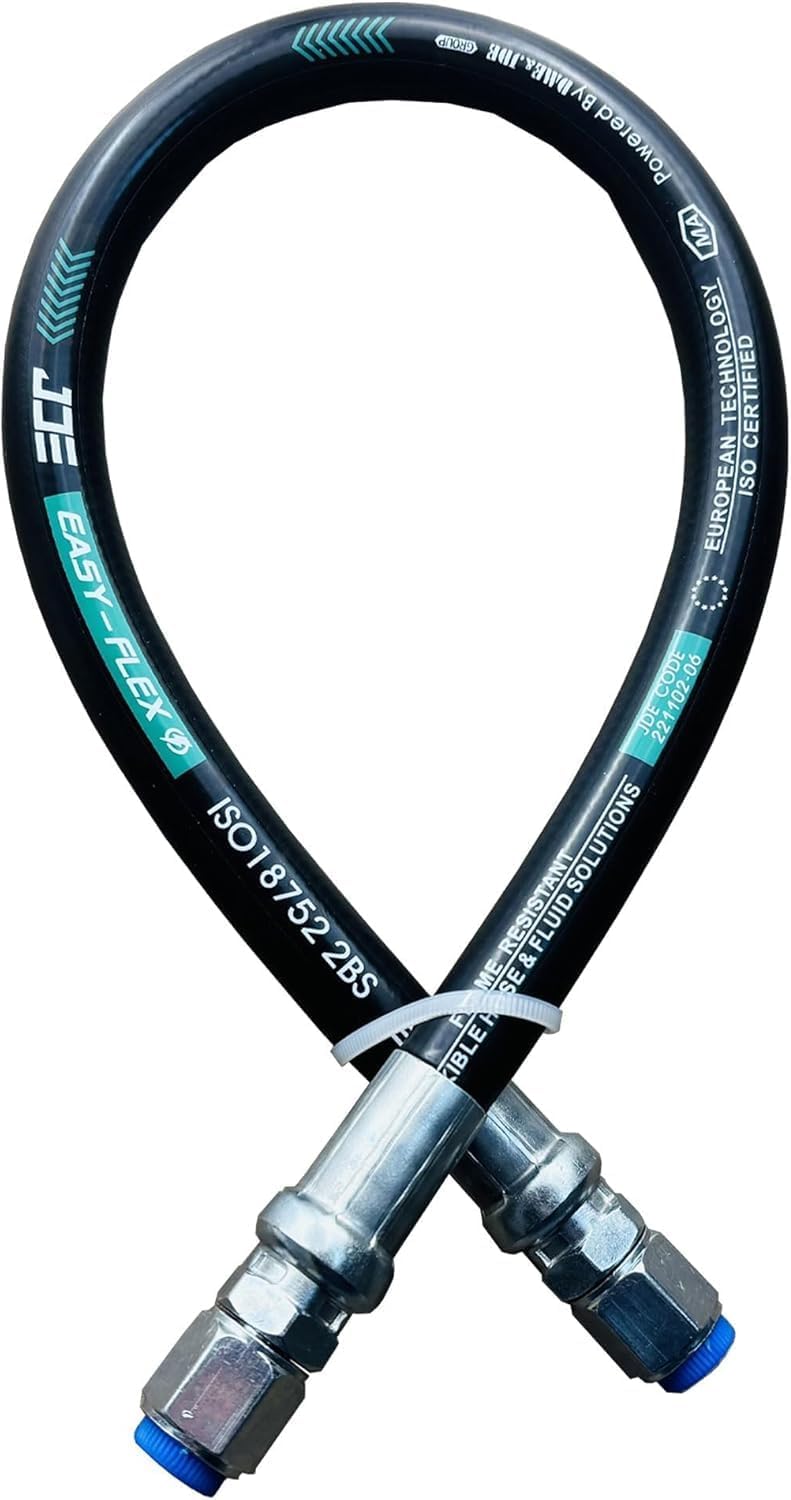 Heroson 26711-08-08 Hydraulic Hose Swivel Assembly 1/2" Hydraulic Hose with Female JIC X Female JIC 84" Long 3988 psi, Black