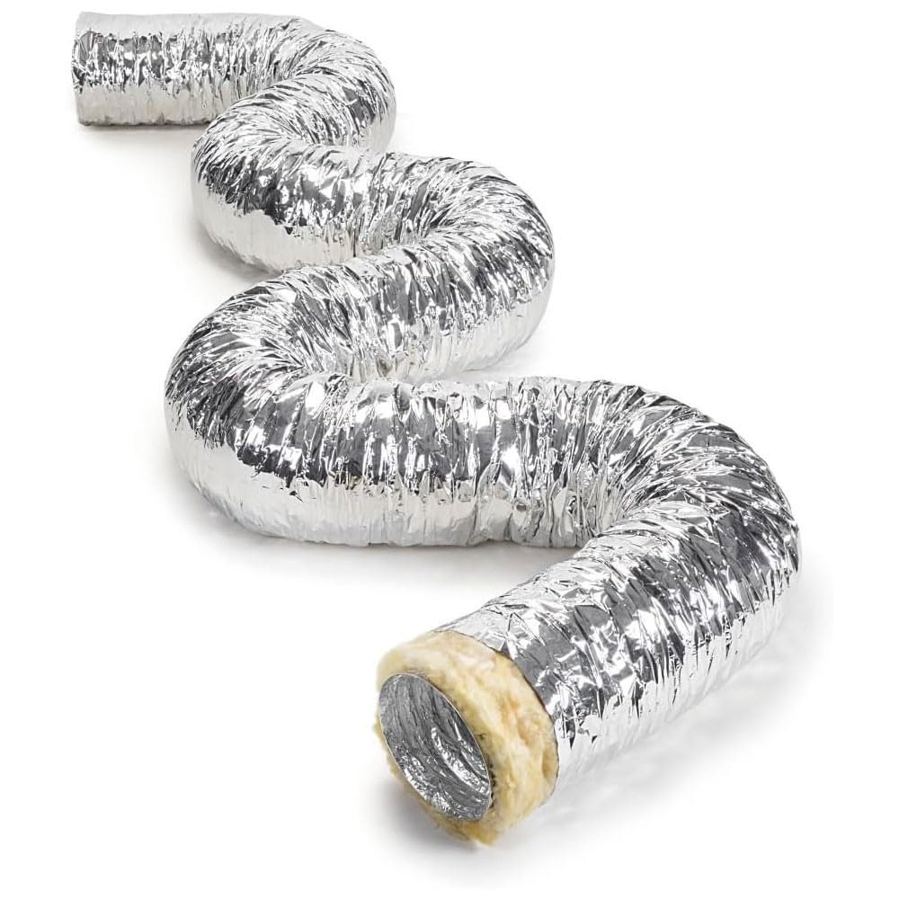 Bilake Tubo Flexible Aislado para Aire Acondicionado y climatización, 10 Metros conducto Aluminio Flexible Aislado calorifugado térmico